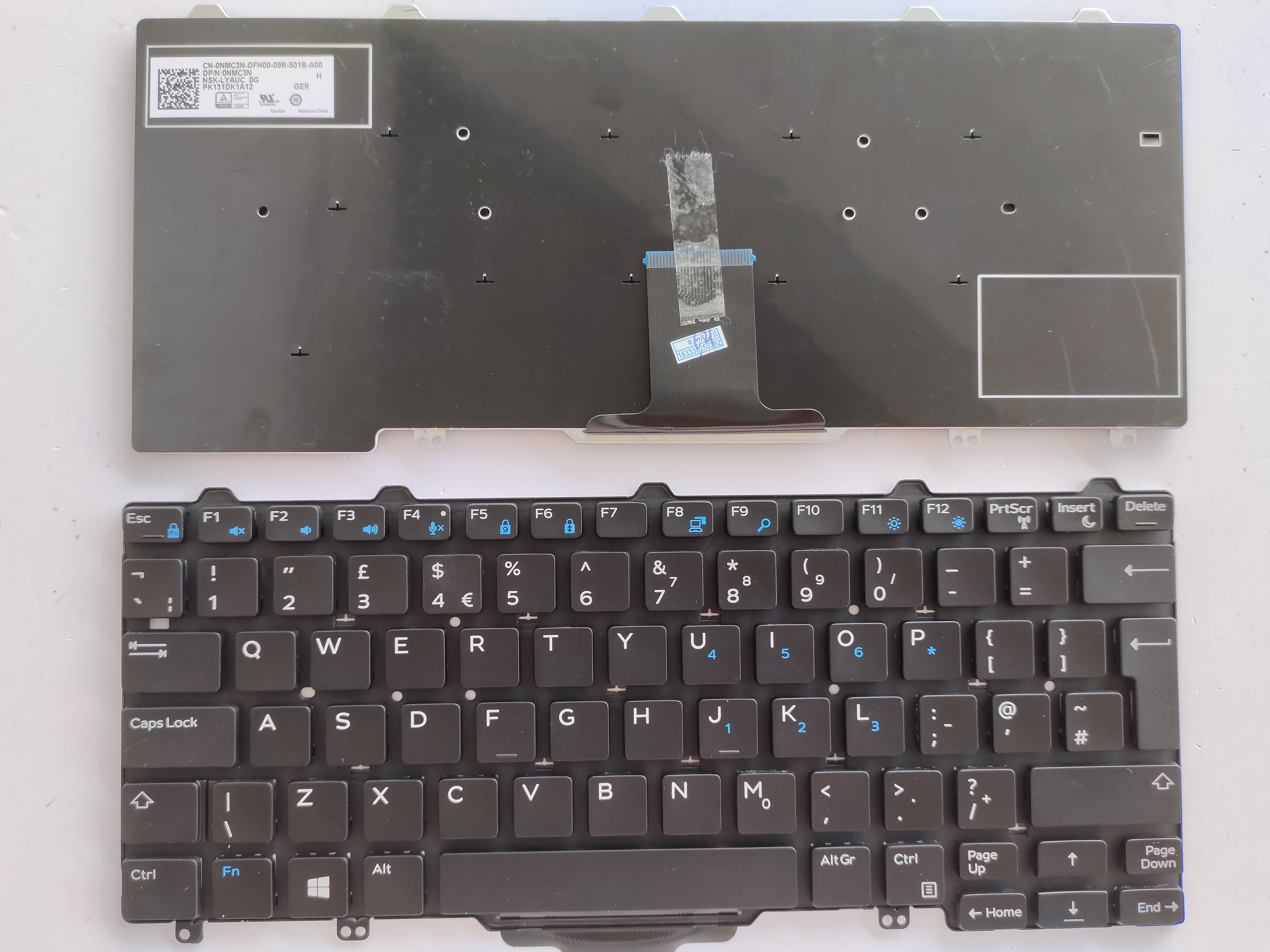 Picture of New Replacement Laptop Keyboard For DELL E7270/E9250 BLACK (OEM) Uk Layout